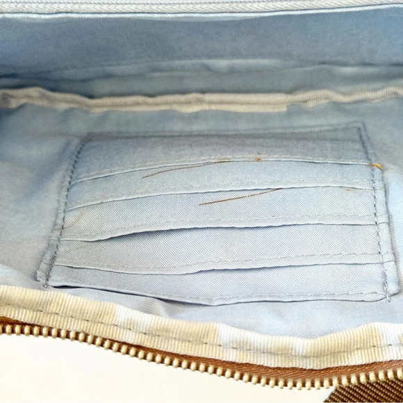 Baggalini Taupe‎ Travel Bag Crossbody Geo Print Pockets Organizing Turnlock RFID - Picture 9 of 12